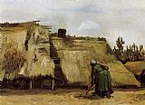 Vincent van Gogh Cottage with Woman Digging painting